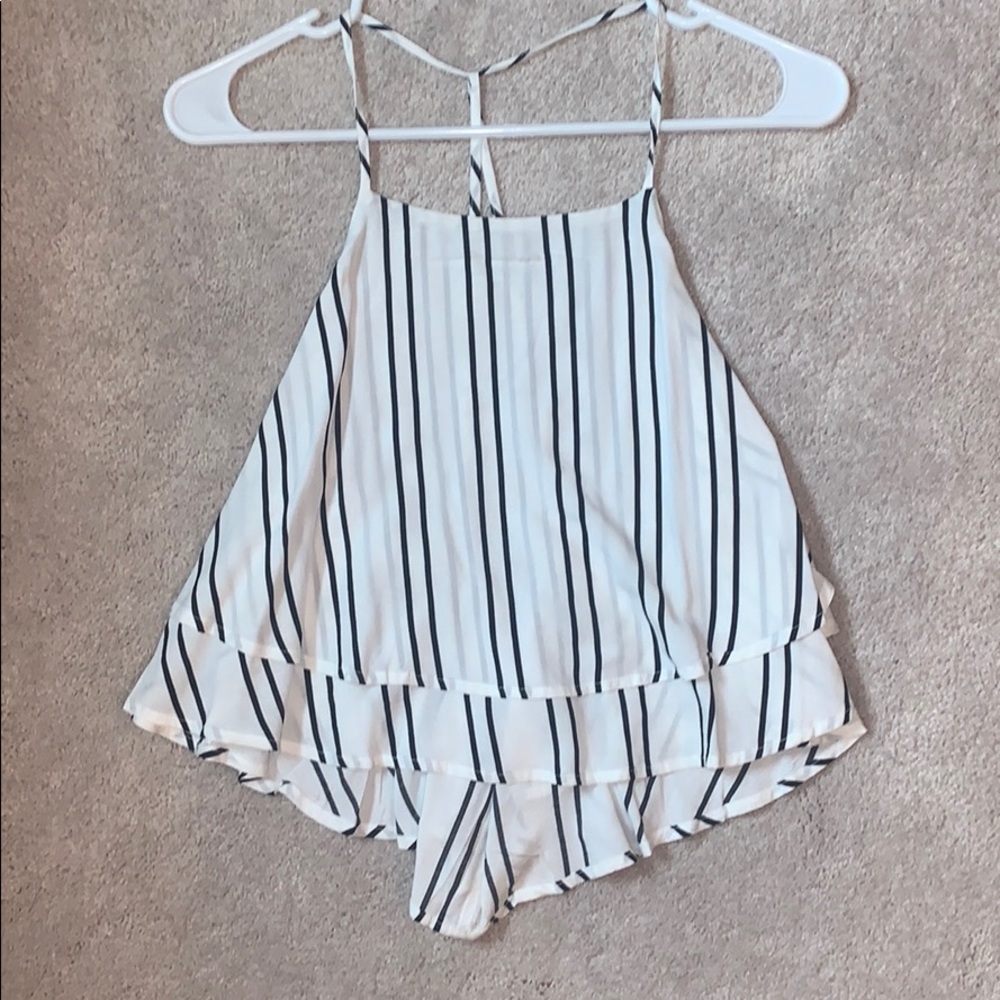 Black and White Stripe Tank Top